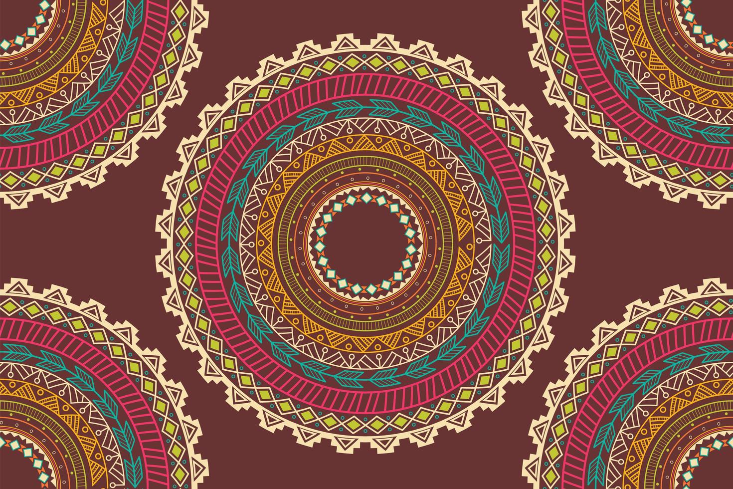 Ethnic Aztec circle ornament seamless pattern vector