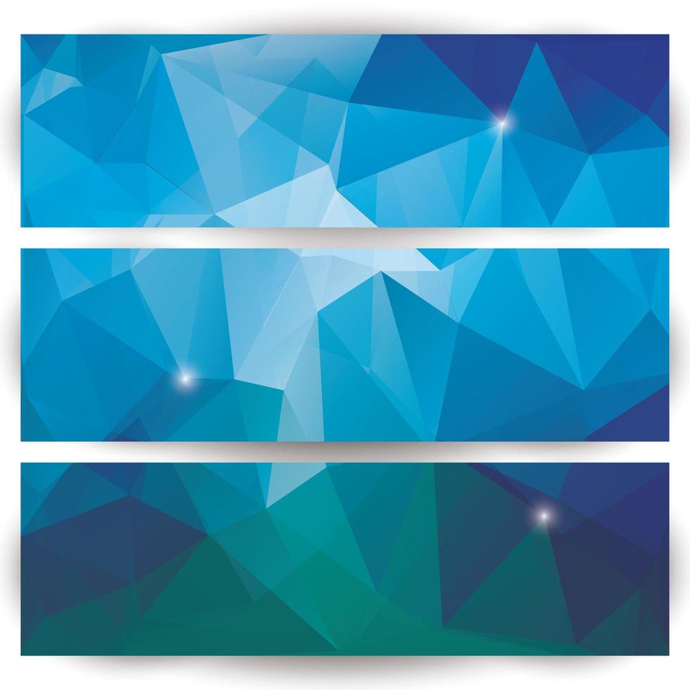 Abstract geometric colorful pattern banner set vector