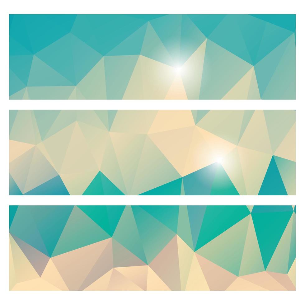 Abstract geometric colorful pattern banner set vector