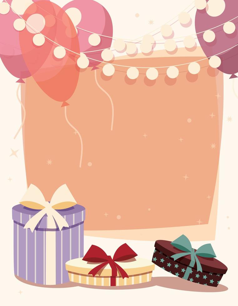 Birthday background with presents and balloons vector