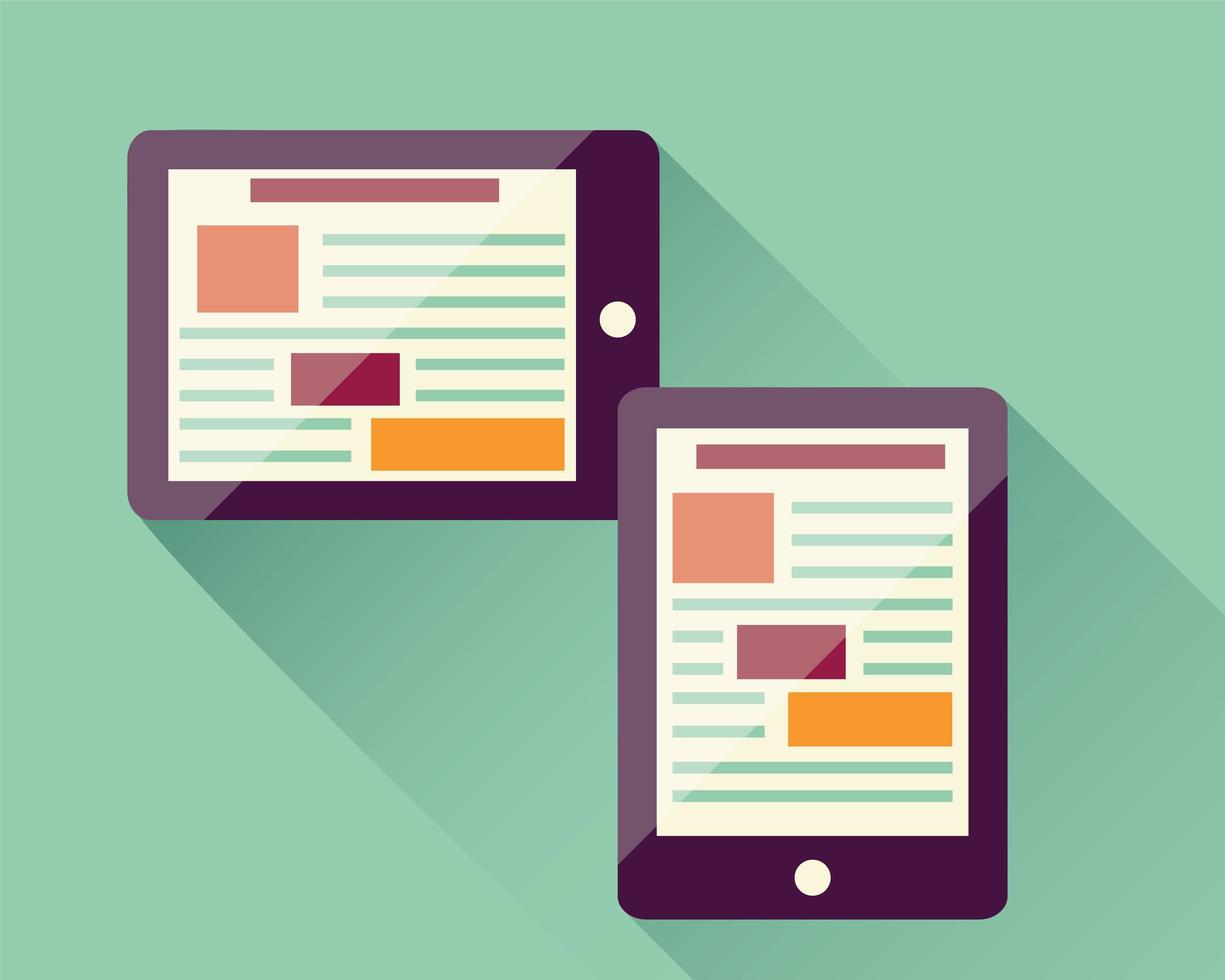 Flat icon tablet, electronic device, responsive web design, infographic elements vector