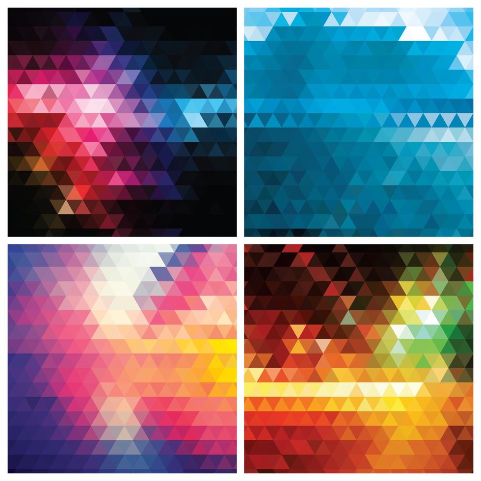 Collection of abstract geometric colorful pattern background vector