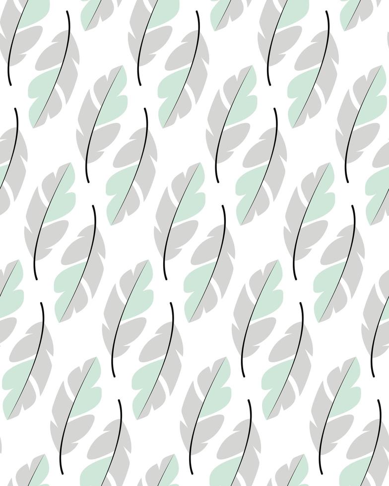 Seamless pattern design with bohemian hand drawn feathers vector