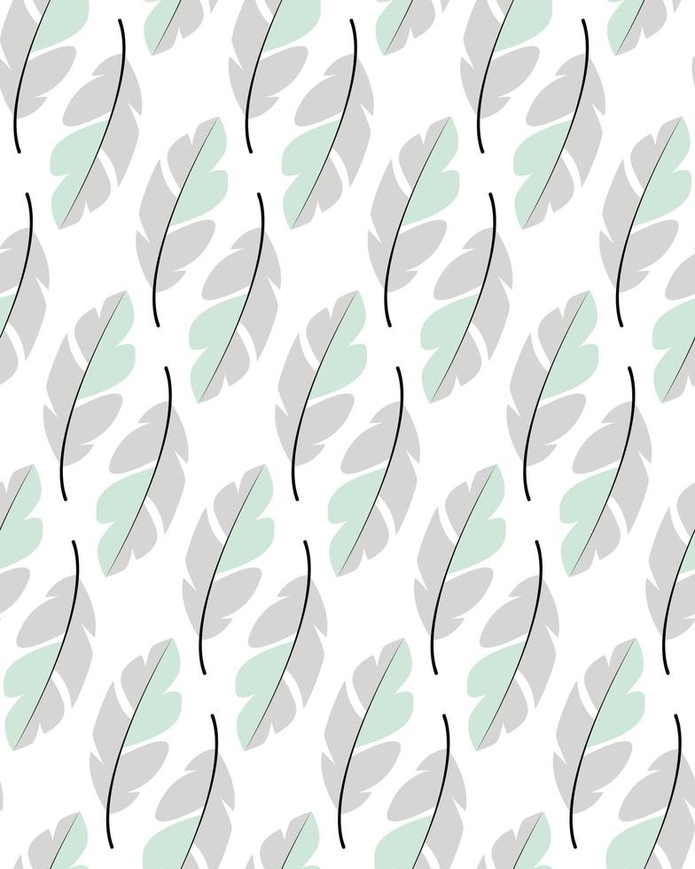Seamless pattern design with bohemian hand drawn feathers vector