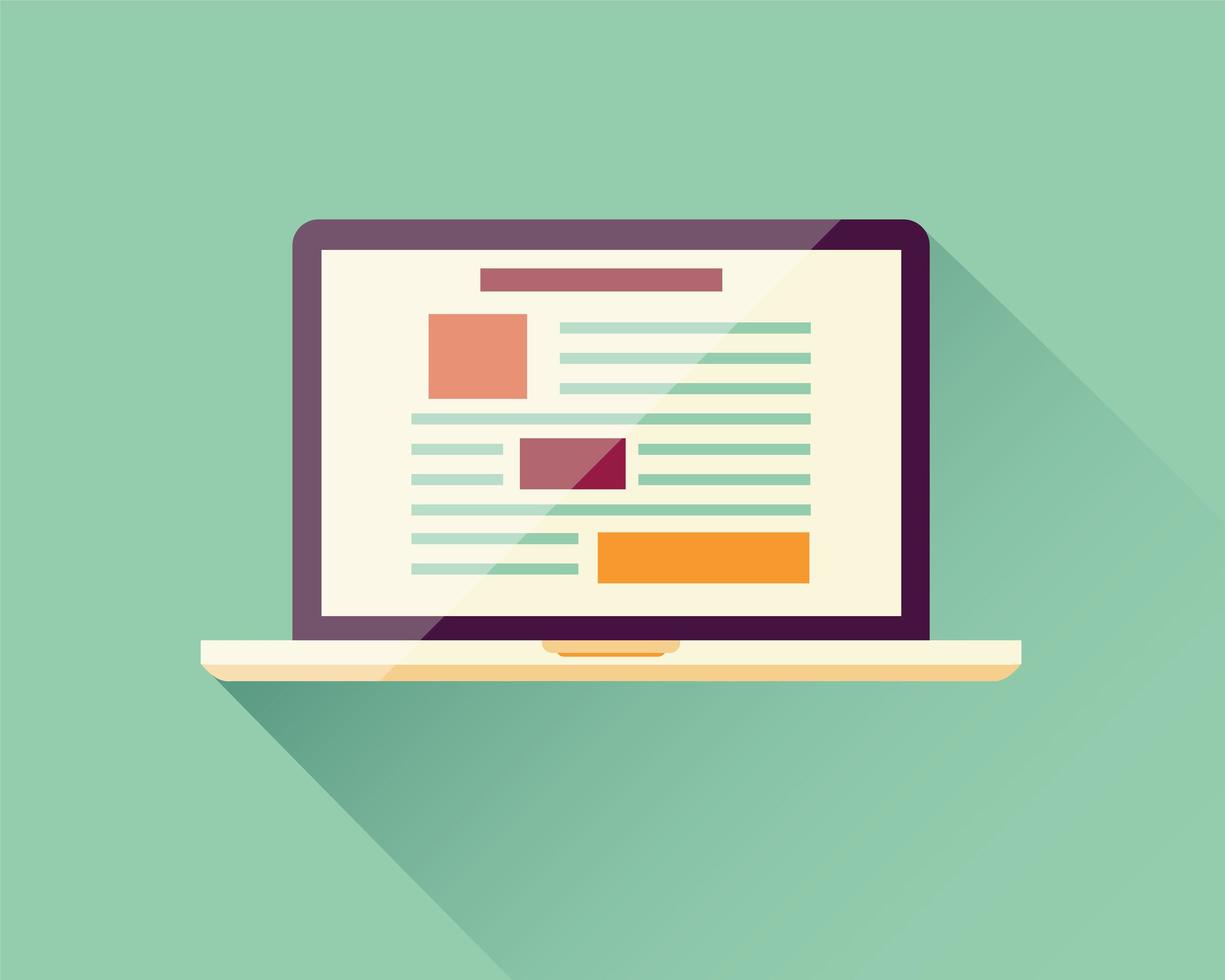 Flat icon laptop, electronic device, responsive web design, infographic elements vector