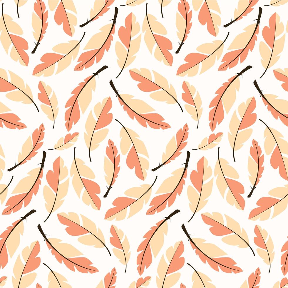 Seamless pattern design with bohemian hand drawn feathers vector