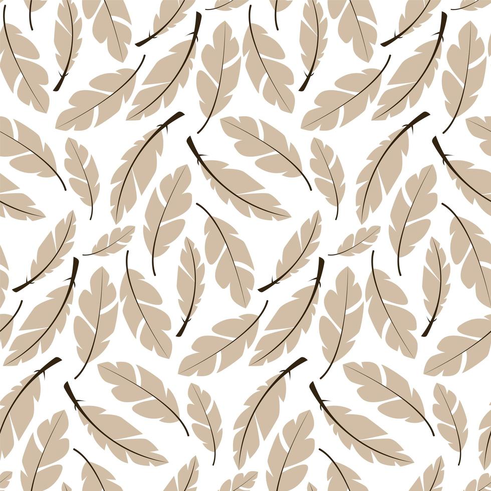 Seamless pattern design with bohemian hand drawn feathers vector