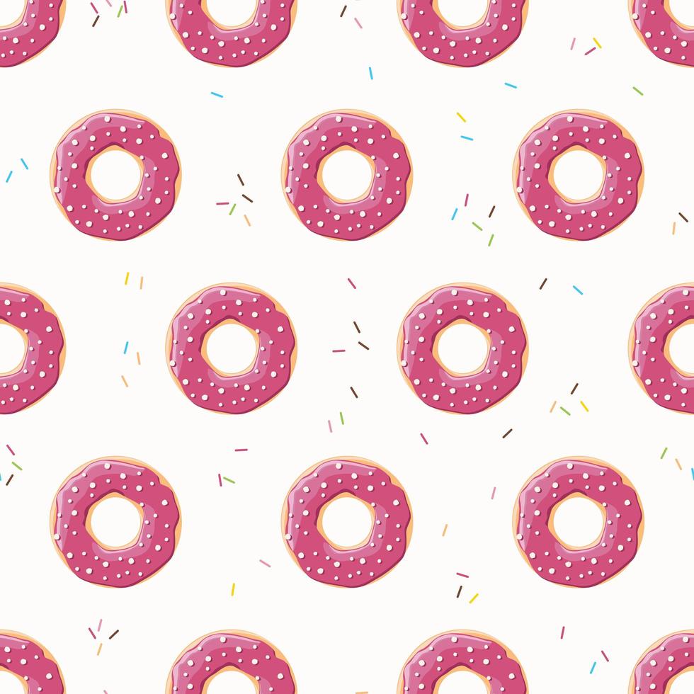 Seamless pattern with colorful tasty glossy donuts vector