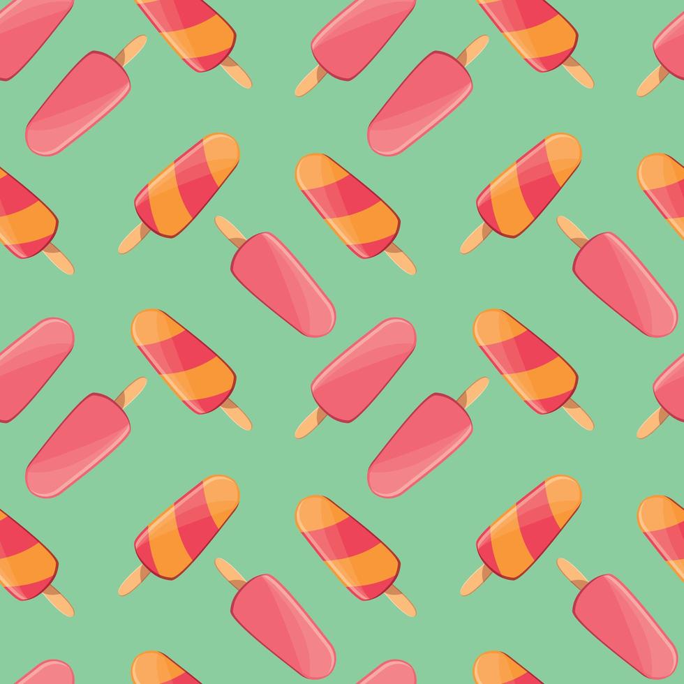Ice cream seamless pattern, colorful summer background, delicious sweet treats, vector