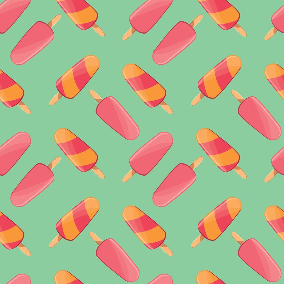 helado de patrones sin fisuras, colorido fondo de verano, deliciosos dulces, vector