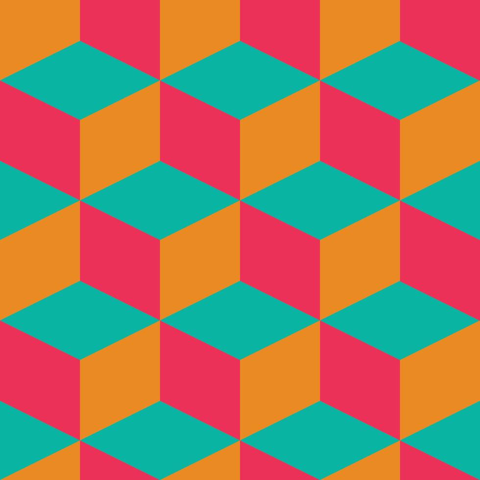 Geometric seamless pattern with colorful squares in retro design vector