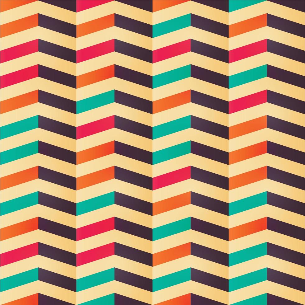 Geometric seamless chevron pattern in retro colors vector