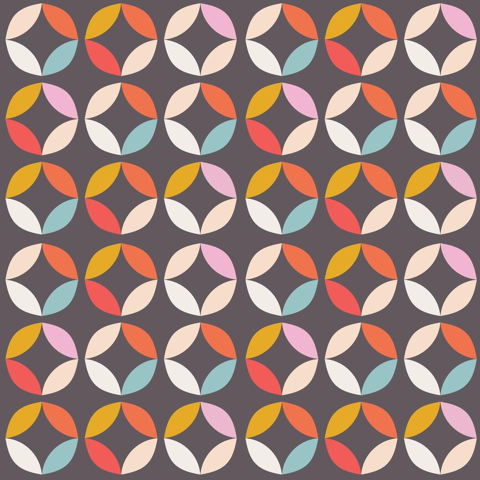 Geometric seamless pattern with colorful circles in retro design vector