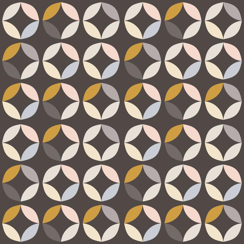 Geometric seamless pattern with colorful circles in retro design vector