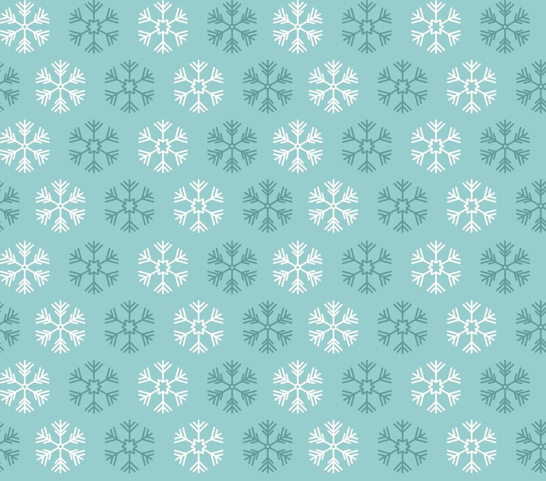 Seamless pattern with blue and white christmas snowflakes on blue background vector