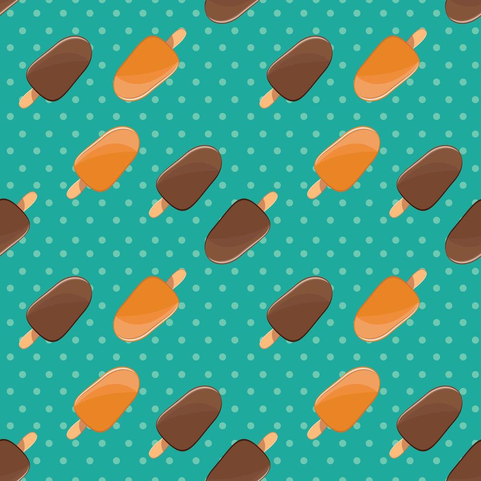 Ice cream seamless pattern, colorful summer background, delicious sweet treats vector