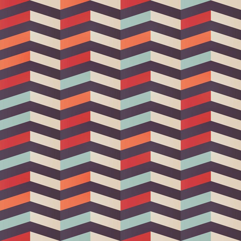 Geometric seamless chevron pattern in retro colors vector