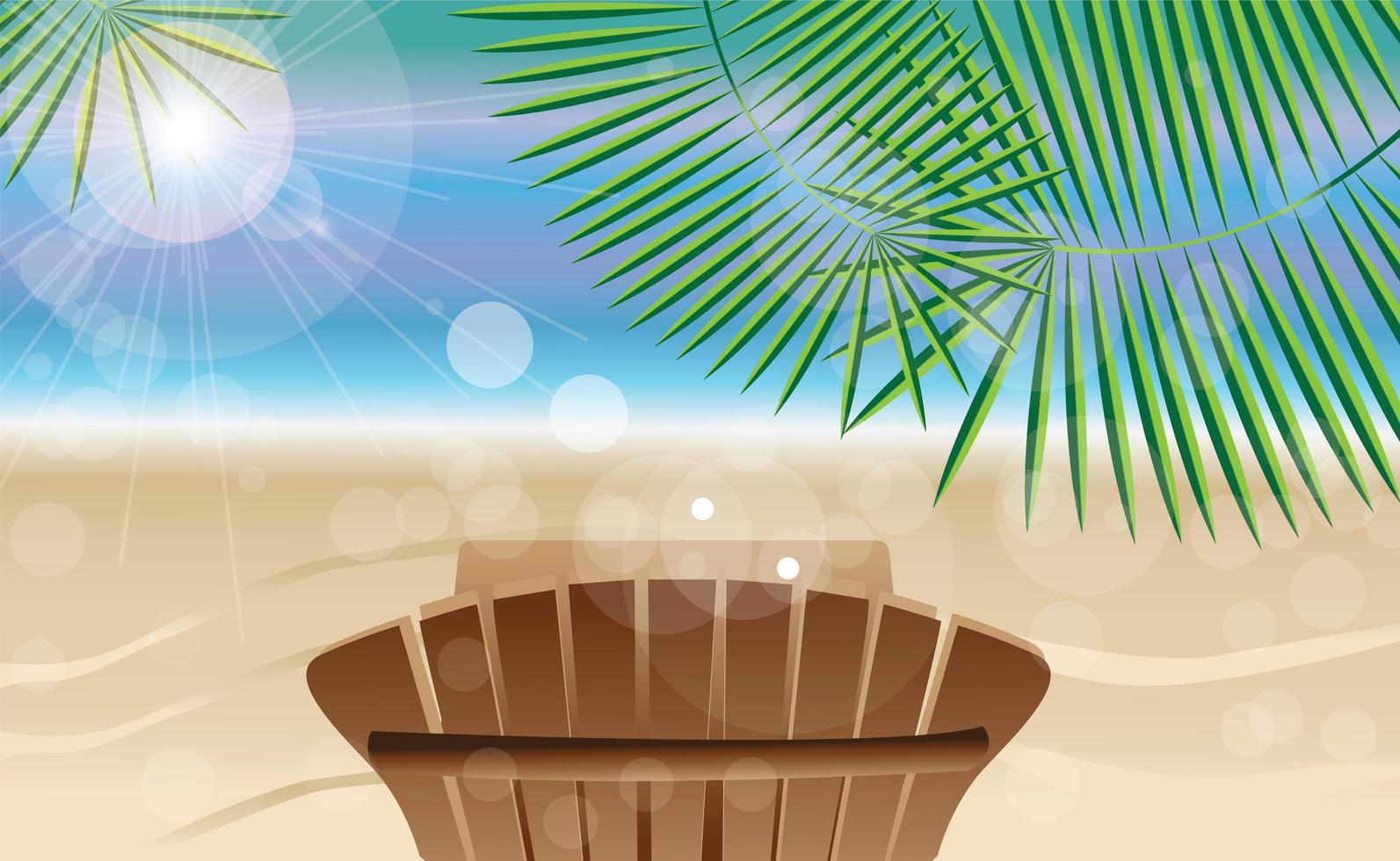 Summer holiday card with tropical island vector