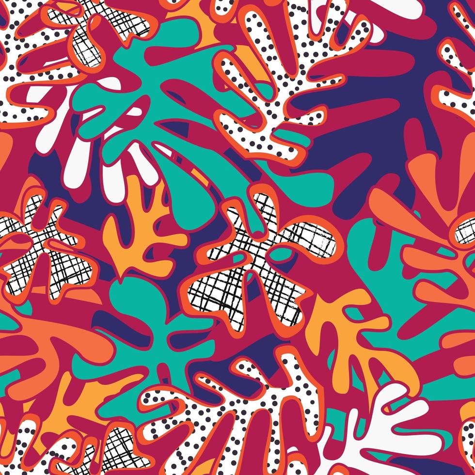 Abstract shapes seamless pattern, colorful design vector