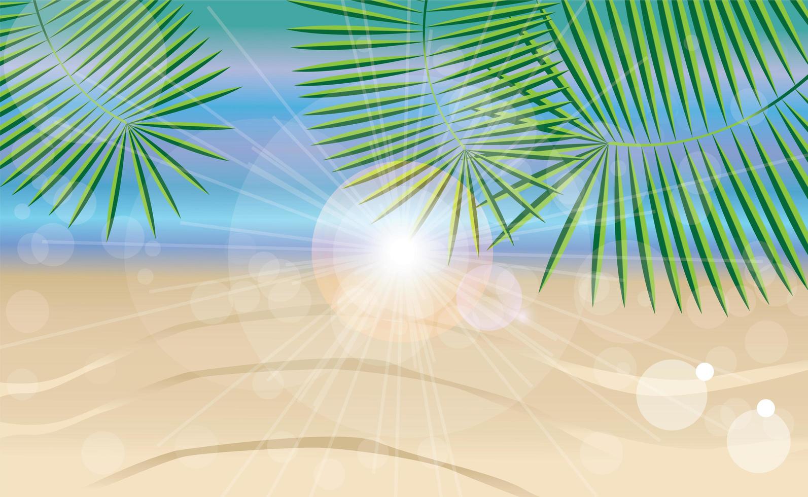 Summer holiday card with tropical island background vector