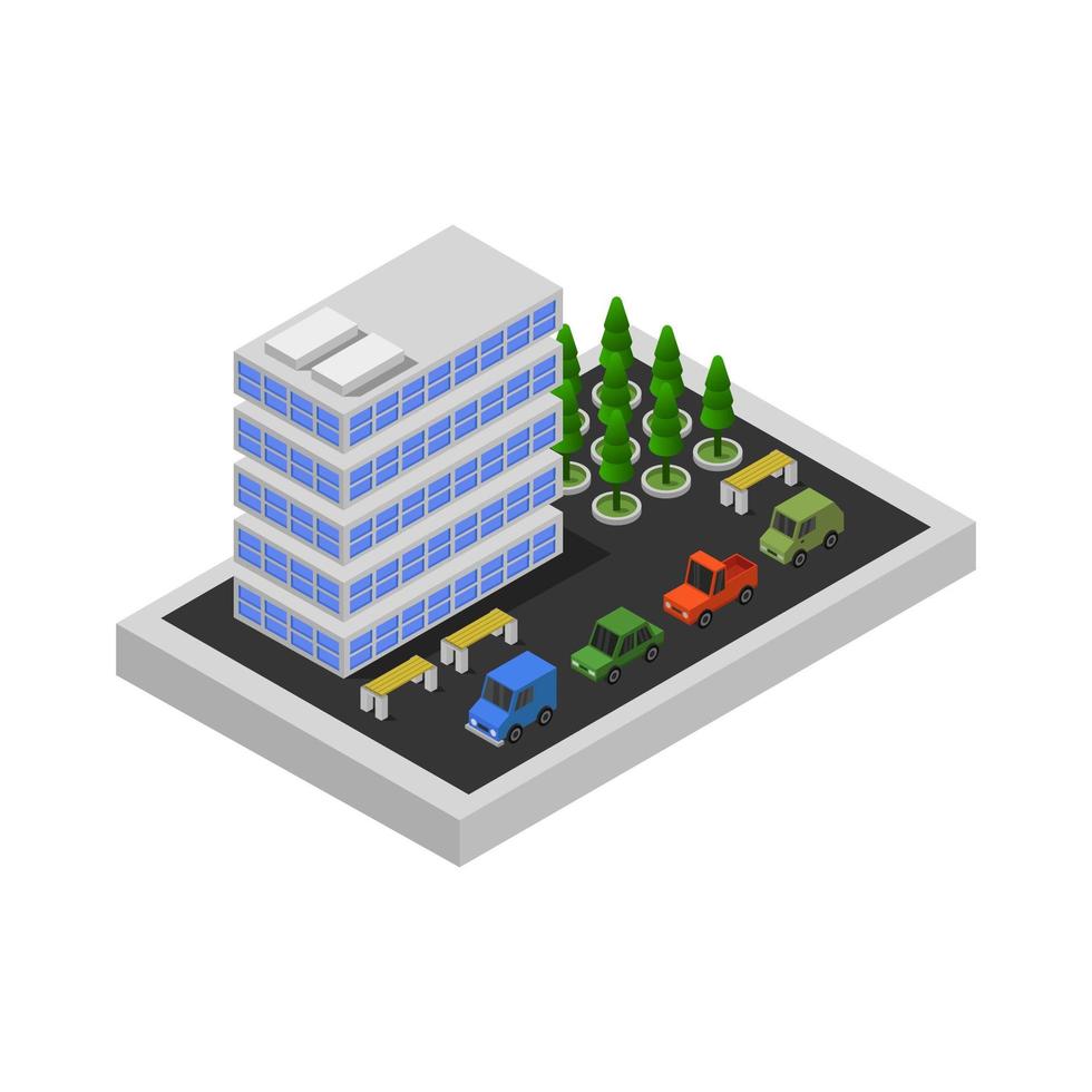 Isometric Skyscraper Illustrated On White Background vector