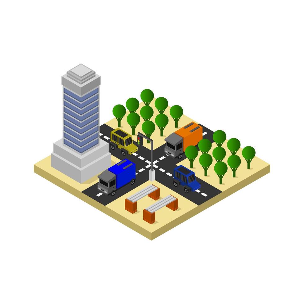 Isometric Skyscraper Illustrated On White Background vector