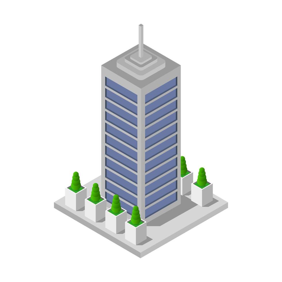 Isometric Skyscraper Illustrated On White Background vector