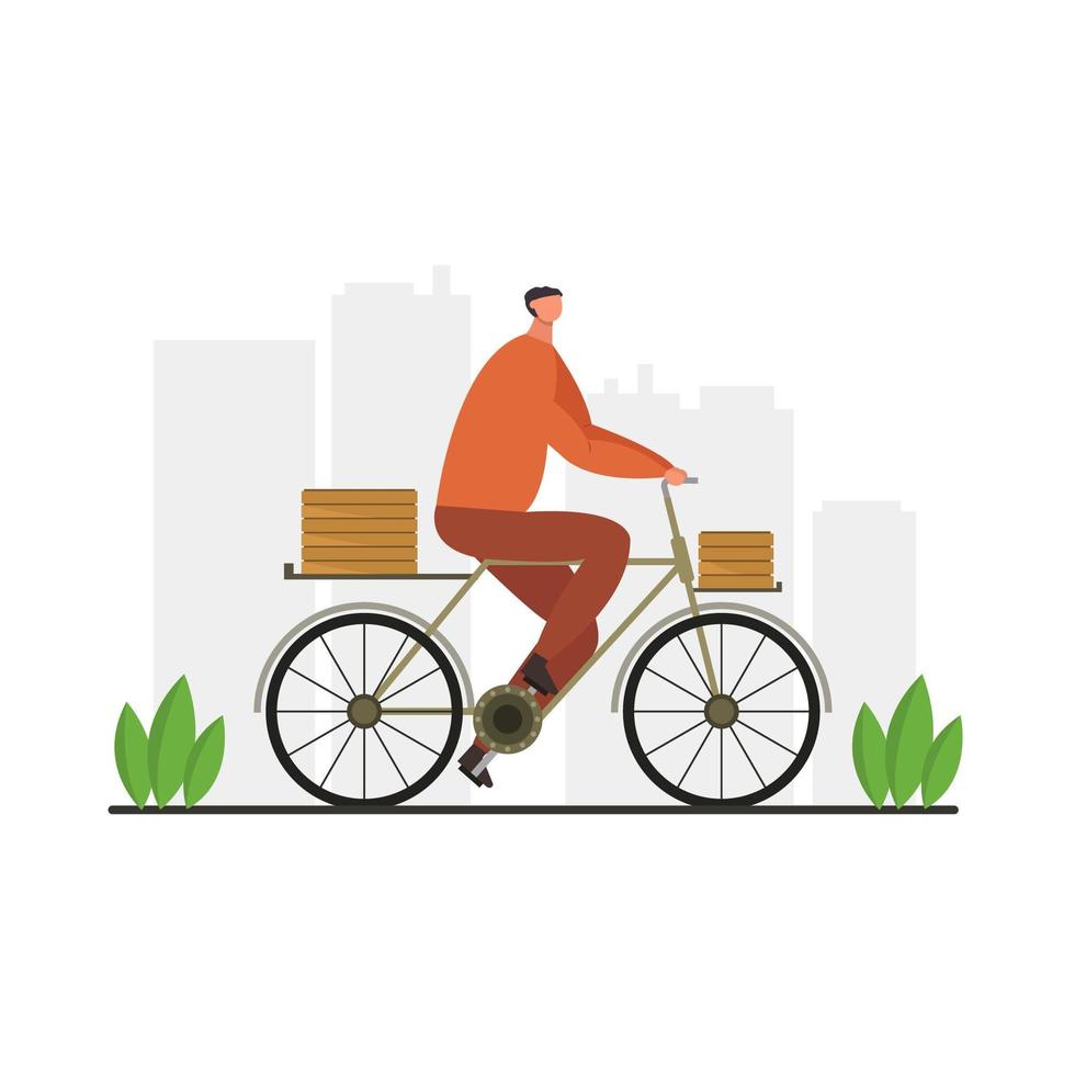 Food Delivery On White Background vector