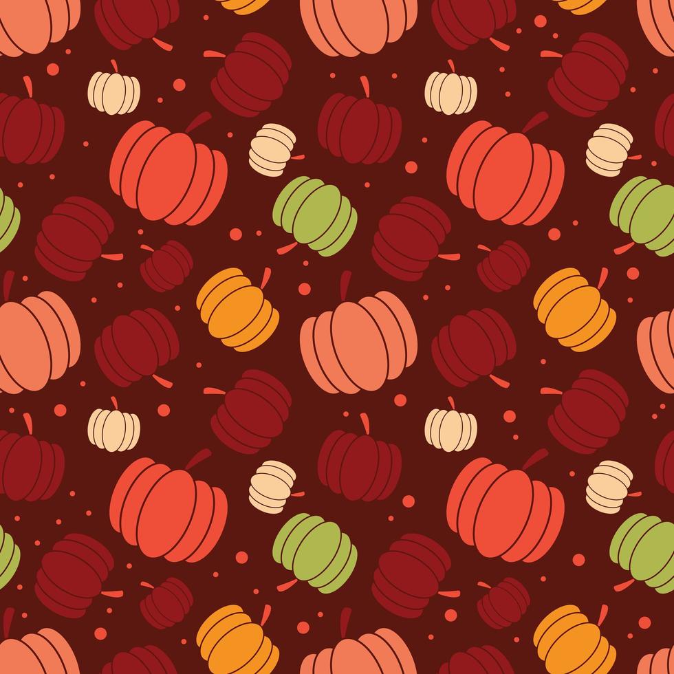 Thanksgiving and autumn seamless pattern with pumpkins vector