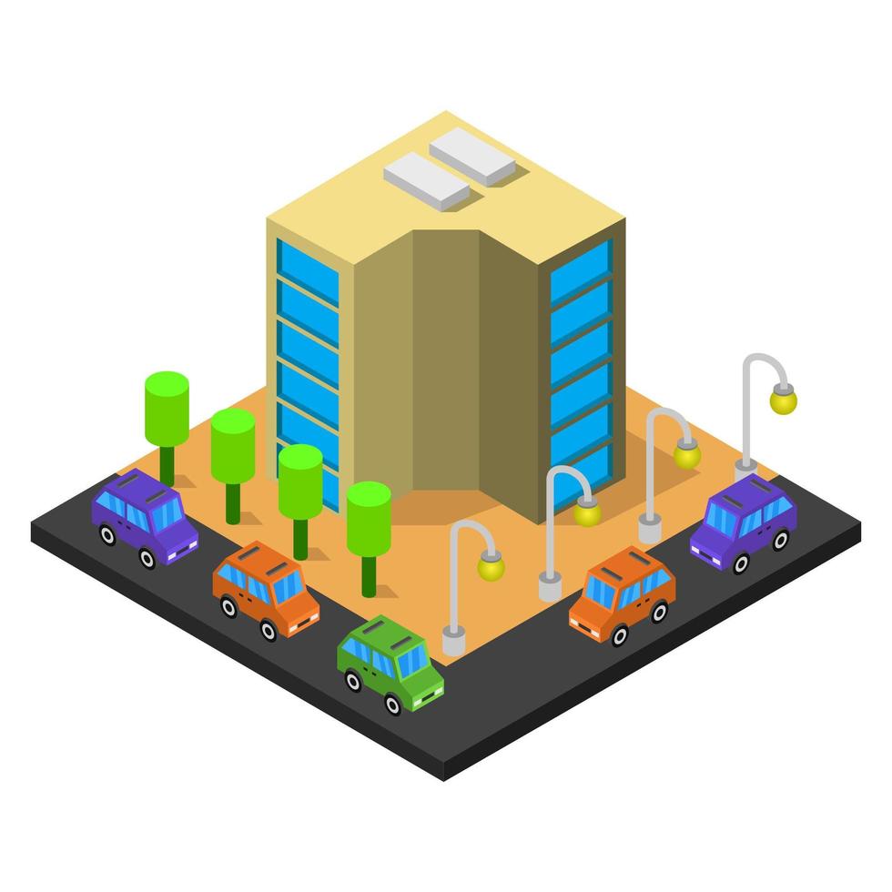 Isometric Skyscraper Illustrated On White Background vector