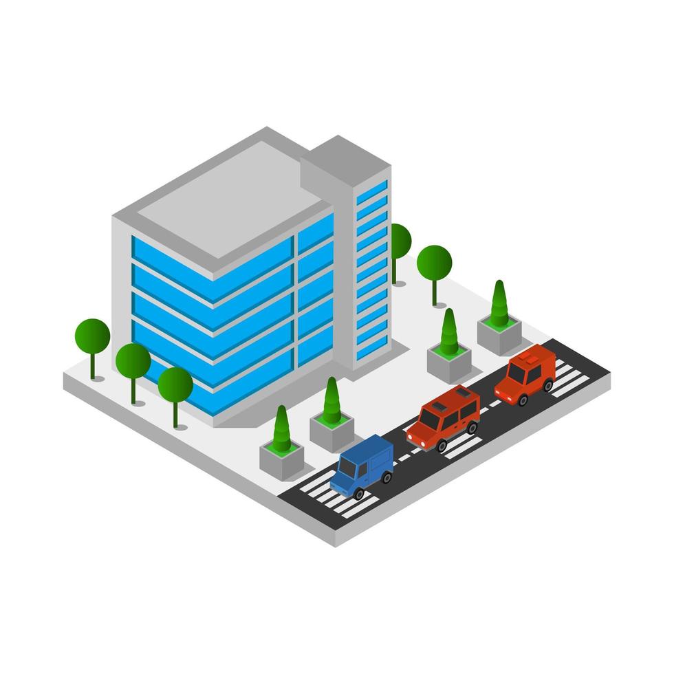 Isometric Skyscraper Illustrated On White Background vector