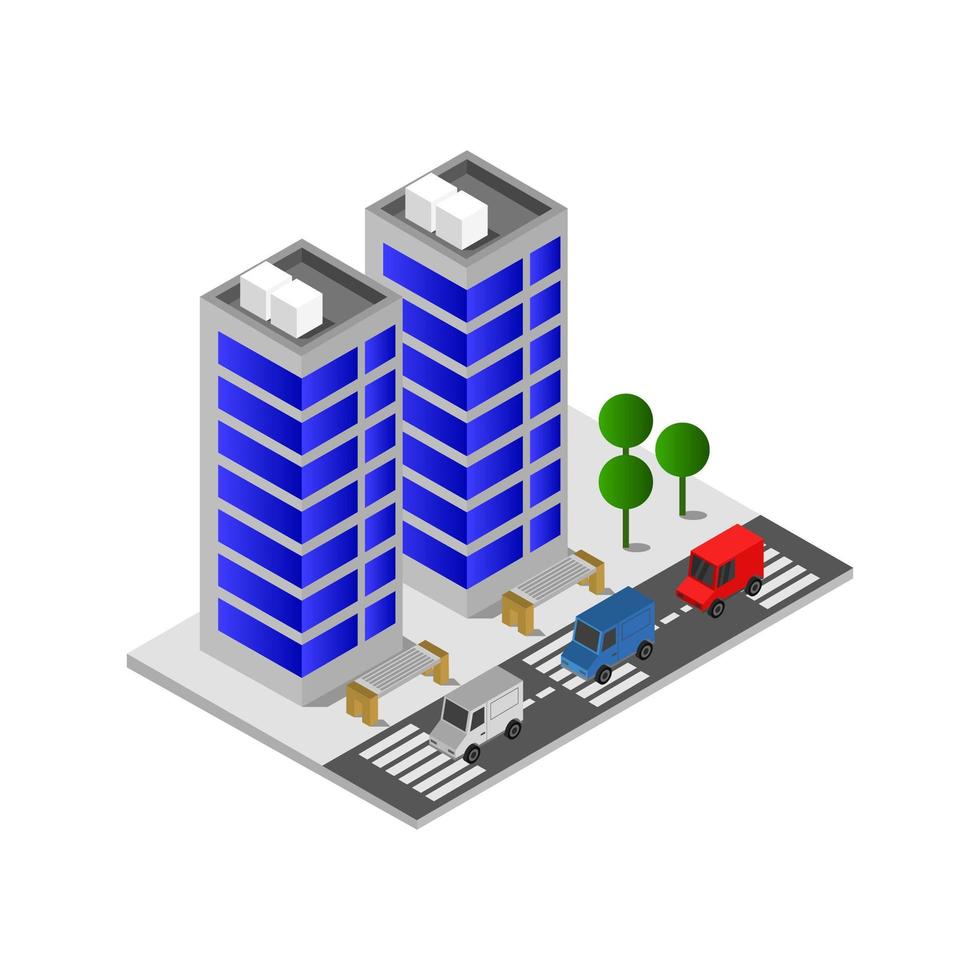 Isometric Skyscraper Illustrated On White Background vector