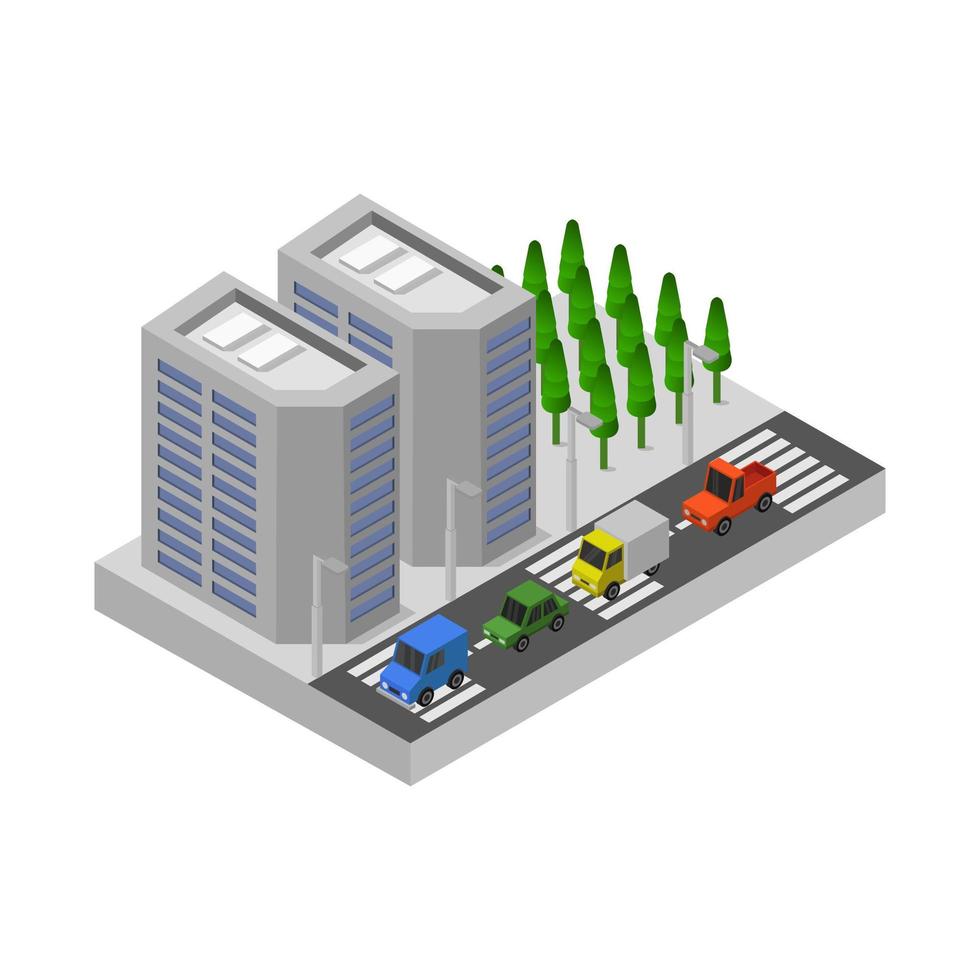 Isometric Skyscraper Illustrated On White Background vector