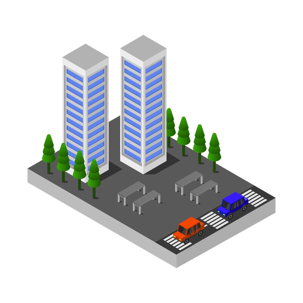 Isometric Skyscraper Illustrated On White Background vector