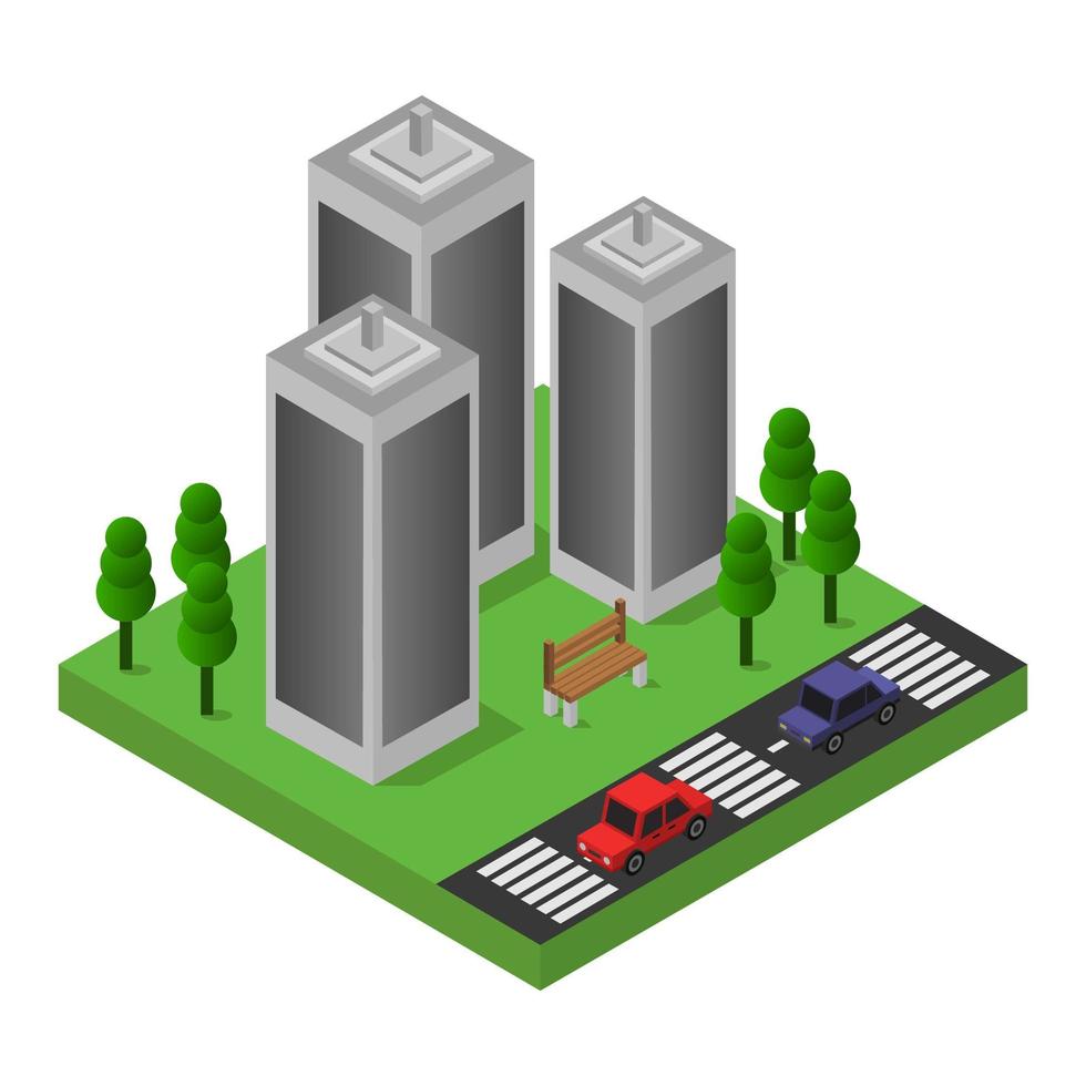 Isometric Skyscraper In Vector On White Background