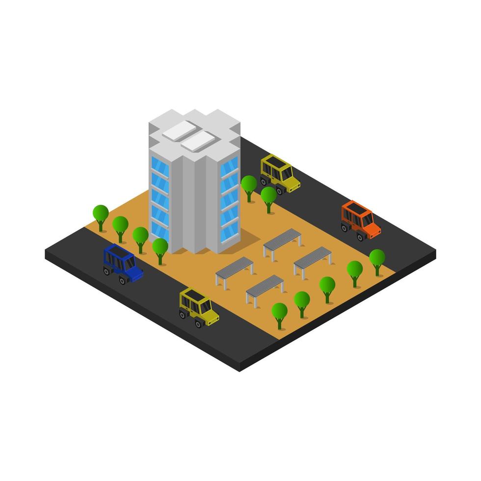 Isometric Skyscraper Illustrated On White Background vector