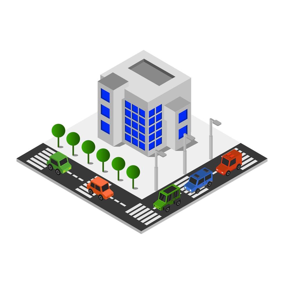 Isometric Skyscraper Illustrated On White Background vector