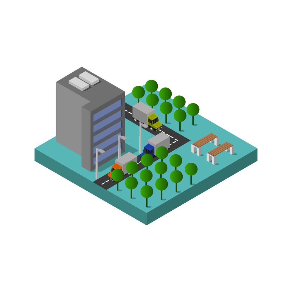 Isometric Skyscraper Illustrated On White Background vector