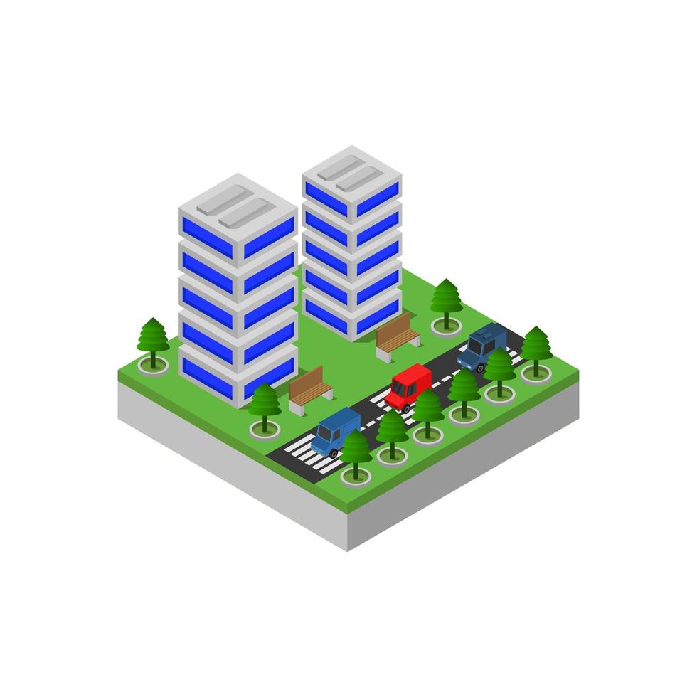 Isometric Skyscraper In Vector On White Background