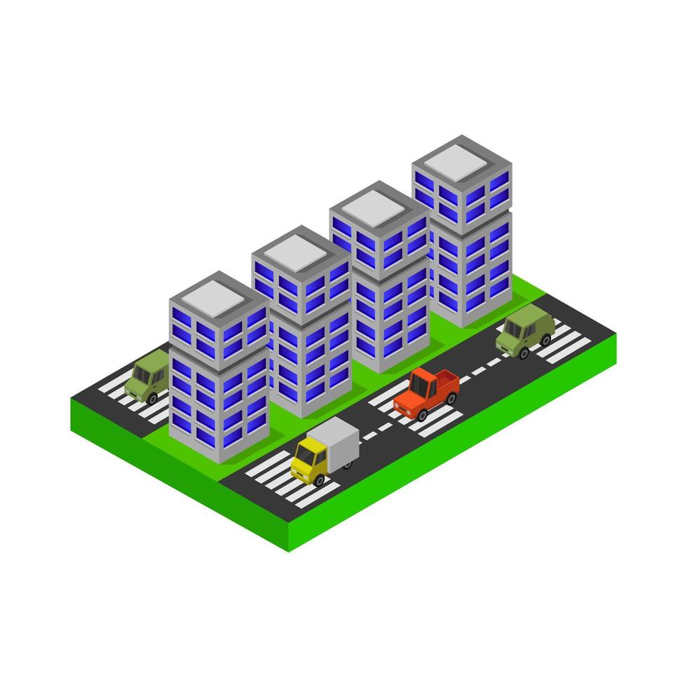 Isometric Skyscraper In Vector On White Background