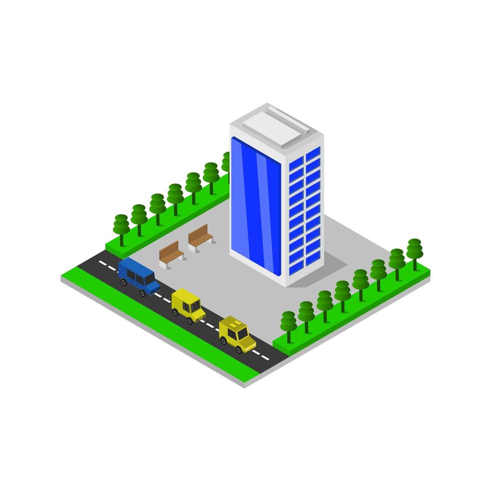 Isometric Skyscraper Illustrated On White Background vector