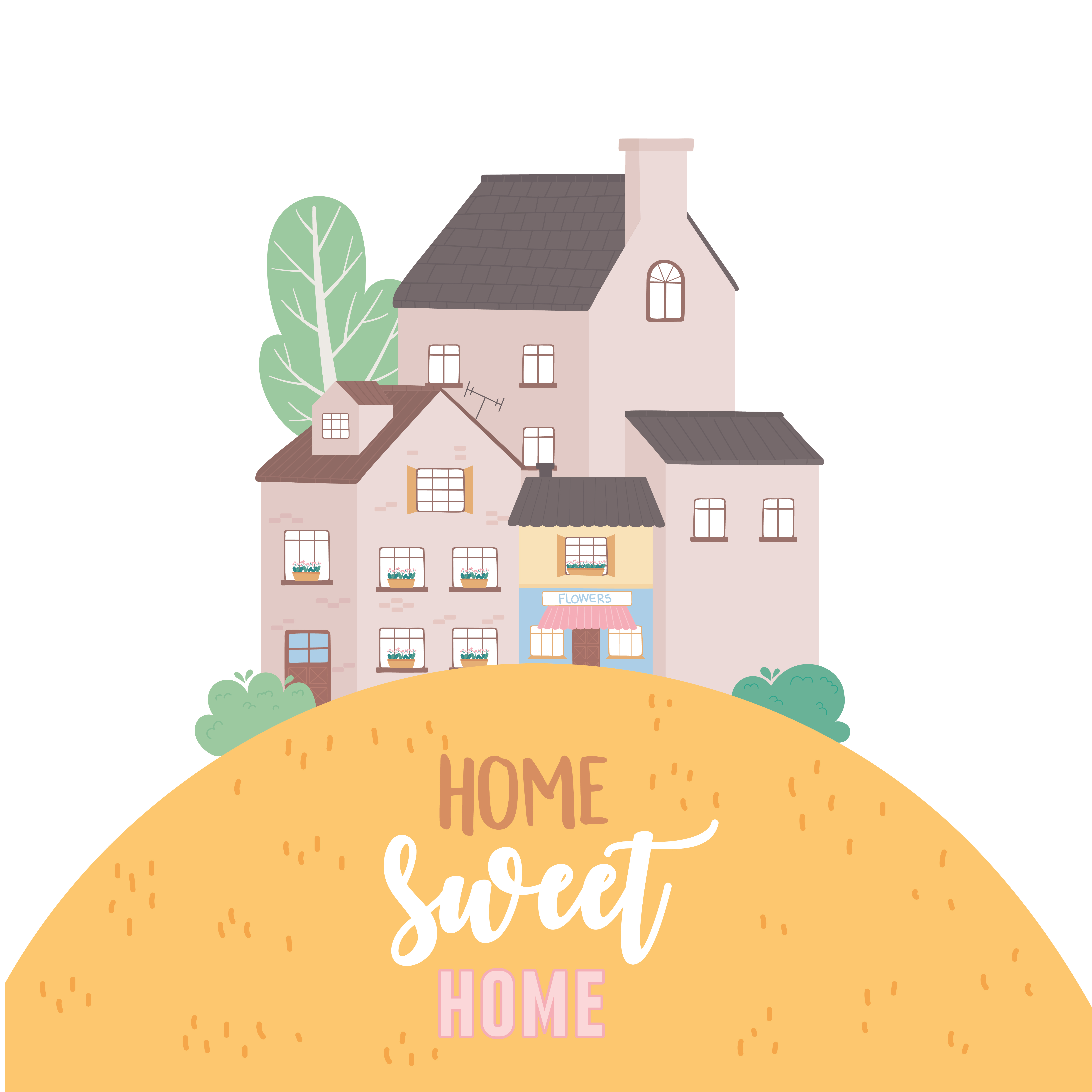home sweet home, houses residential urban architecture neighborhood street  1825358 Vector Art at Vecteezy