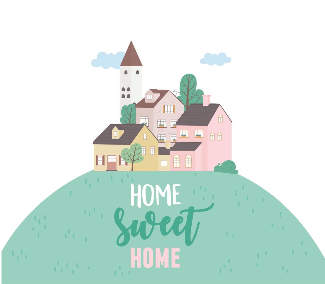 home sweet home, houses residential urban architecture neighborhood street vector