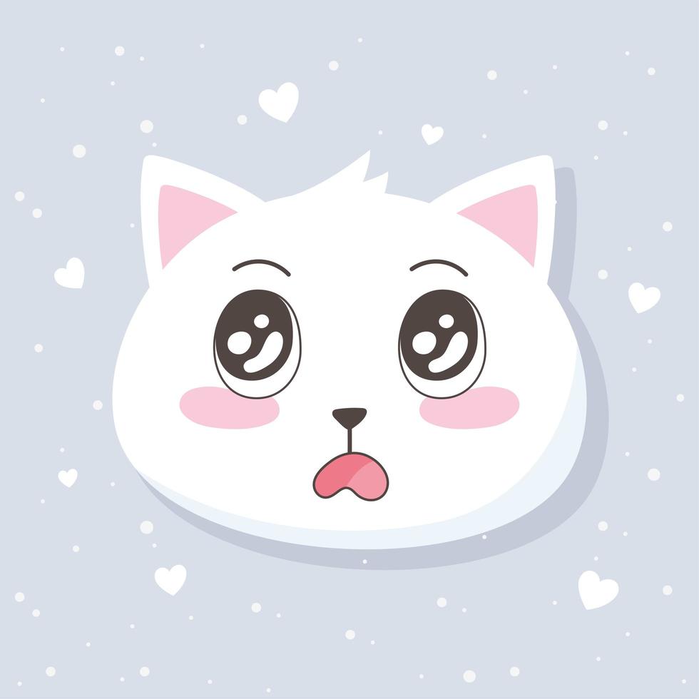 cute cats emoticons cartoon face surprise animal funny vector