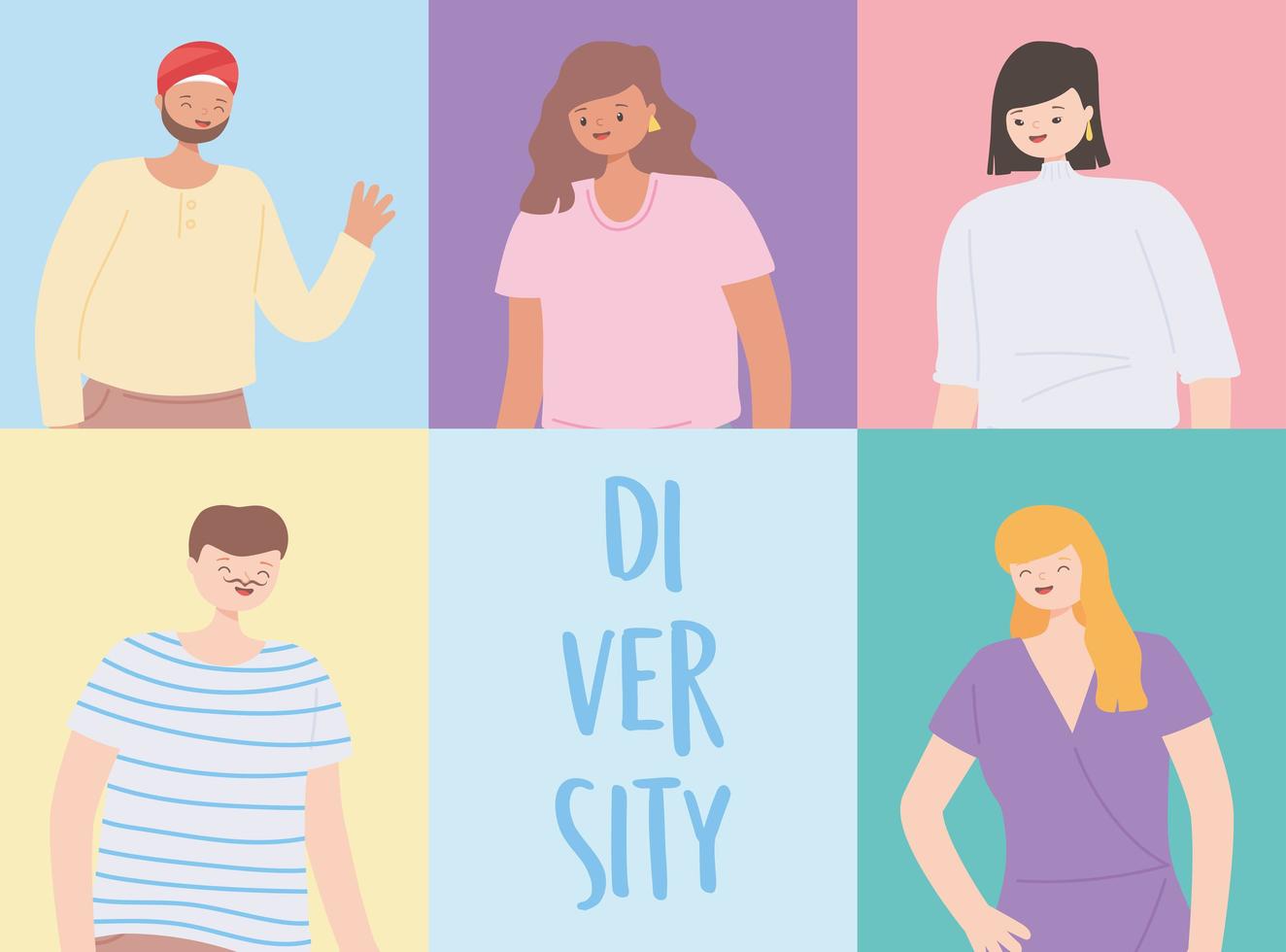 diversas personas multirraciales y multiculturales de diferentes nacionalidades vector