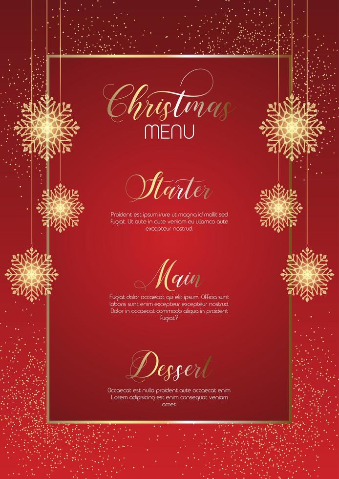 Elegant Christmas Menu design vector