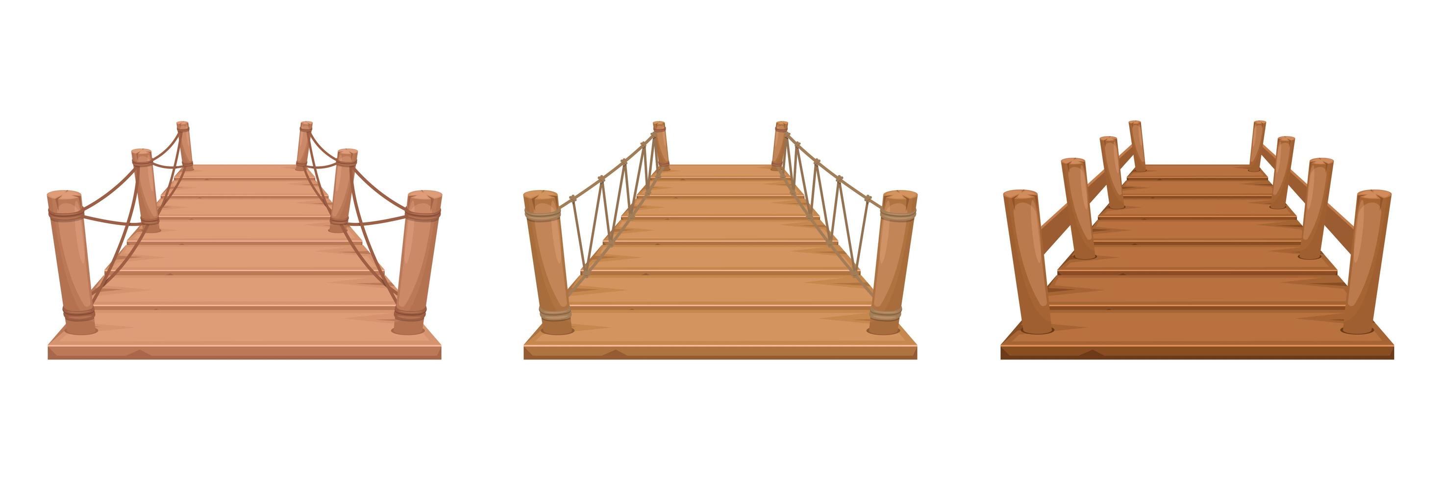 Wooden bridge vector design illustration