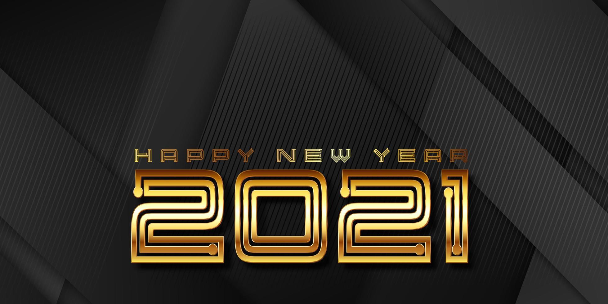 Modern gold and black banner design for the New Year vector