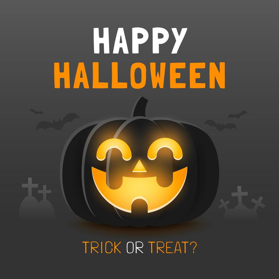 Happy Halloween Banner template with Spooky pumpkin vector