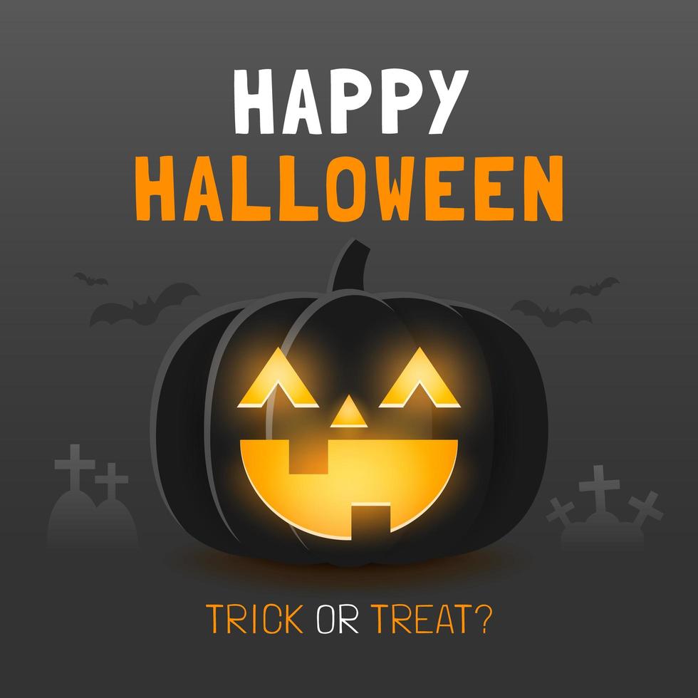 Happy Halloween Banner template with Spooky pumpkin vector